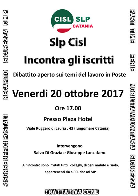 Venerd Ottobre Slp Cisl Incontra Gli Iscritti Slp Cisl Catania