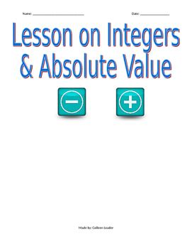 Integers And Absolute Value Lesson Teaching Resources Tpt