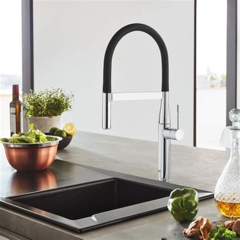 Grohe Essence Mitigeur De Cuisine Chrome Noir Mat Reuter