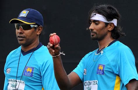 Chaminda Vaas And Nuwan Pradeep At A Training Session Espncricinfo