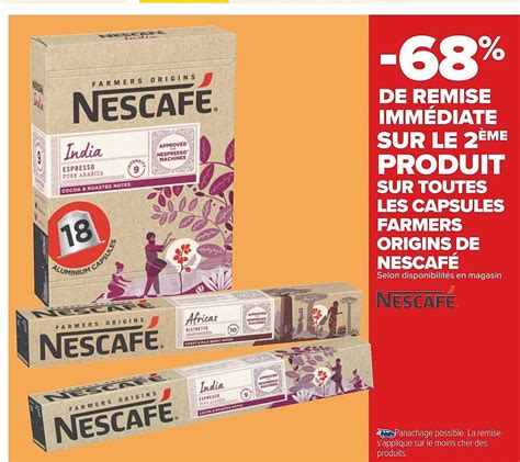 Promo Les Capsules Farmers Origins De Nescaf Chez Carrefour