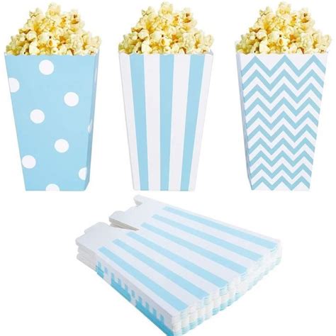 24pcs Popcorn Boîtesboite Pop Corn Bonbons Conteneursacs De Pop Corn