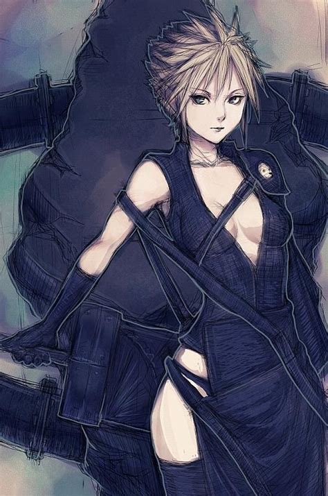 Female Cloud Strife Final Fantasy Drawing By Fumio Pixels