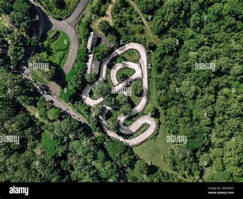 Aerial view of small racing track Stock Photo - Alamy