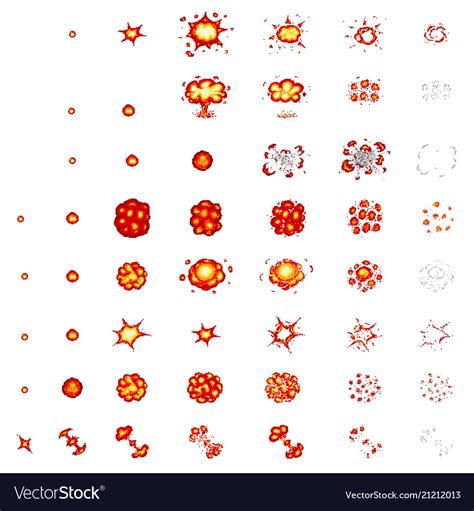 Pixel Art Explosion Sprite Sheet