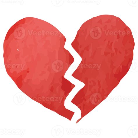 Broken Heart Love Clip Art Element Transparent Background 24400440 Png