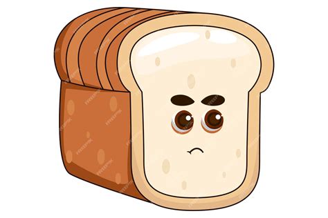 Premium Vector Cute Bread Character Design Illustration