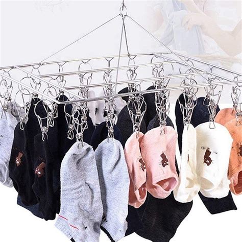 Sock Drying Racks Laundry Drip Hanger Rectangle With Pcs Pegs Indoor