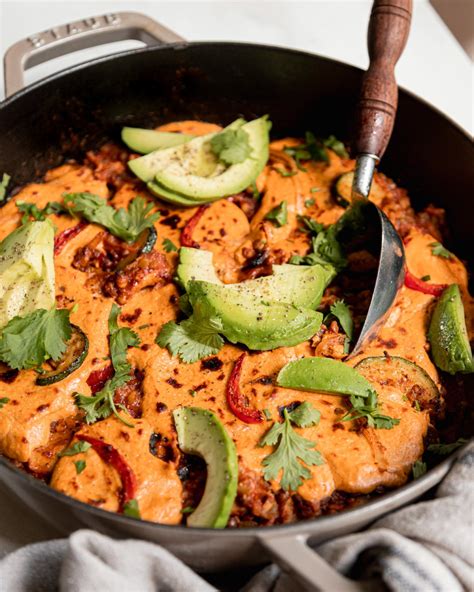 Lazy Chopped Vegan Enchiladas In A Skillet The First Mess