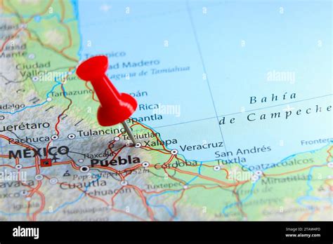 Xalapa, Mexico pin on map Stock Photo - Alamy