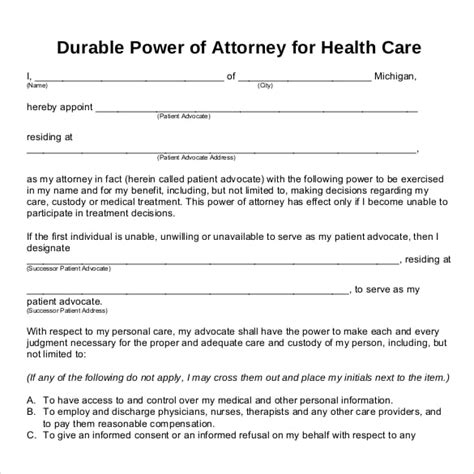 General Power Of Attorney Template Word