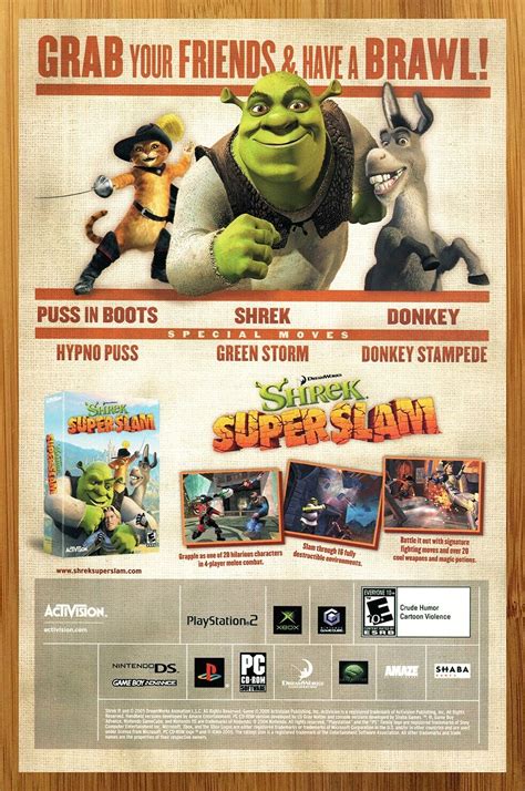 2005 Shrek Super Slam Gamecube PS2 Xbox Print Ad Poster Official Video