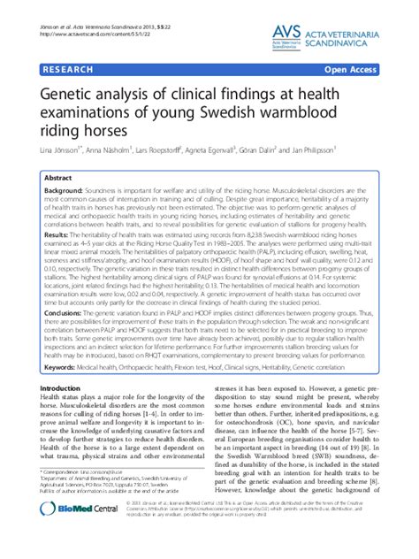 Pdf Genetic Analysis Of Clinical Findings At Health Examinations Of