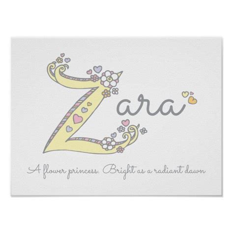 Z For Zara Initial Doodle Art Name Meaning Poster Zazzle Doodle Art