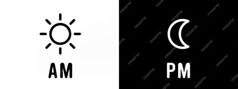 Premium Vector | AM and PM symbol icon illustration
