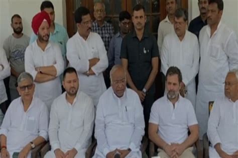 Nitish Meets Kharge Rahul Discusses Opposition Unity For Polls