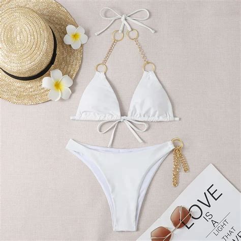 Bow Front Scallop Trim Halter Bikini Set Atelier Yuwa Ciao Jp