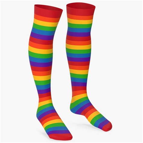 rainbow striped socks turbosquid