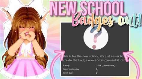 New School Badges Out Now Roblox Royale High Youtube