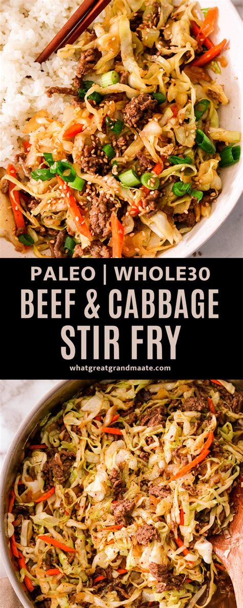 Easy Asian Ground Beef And Cabbage Stir Fry What Great Grandma Ate Recipe Whole Food