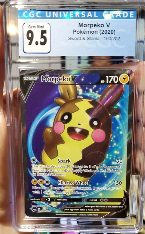 Morpeko V Full Art Swsh Pokemon Card Cgc Gem Mint Etsy