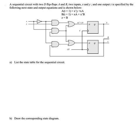 Solved A Sequential Circuit With Two D Flip Flops B Two Inputs And