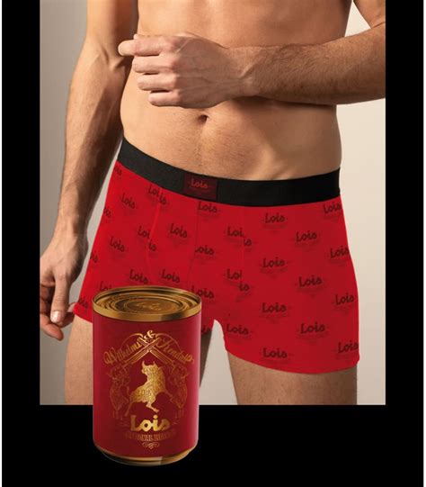 BOXER Y BOTE METAL REGALO HOMBRE LOIS 48253 Colores Rojo Tallas G L