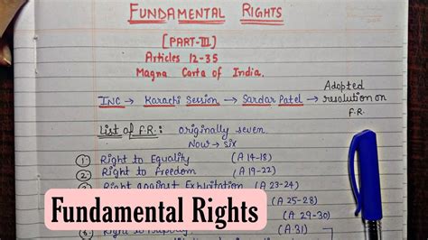 Fundamental Rights Part 3 Handwritten Notes Lec 12 Indian