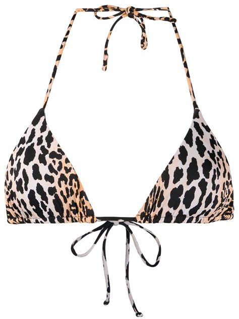 Buy REINA OLGA Leopard Print Love Triangle Bikini Top Neutrals At 30