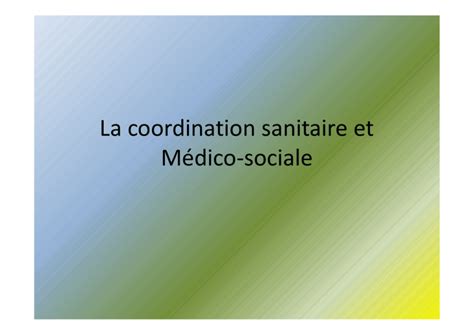 Coordination Sanitaire Médico Social