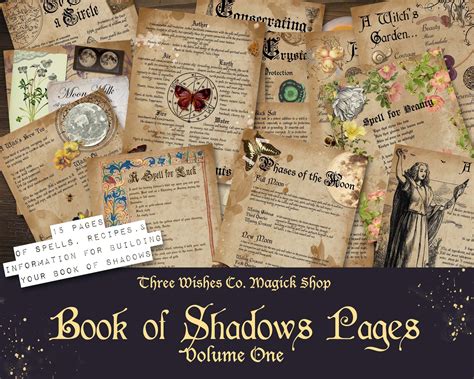 Book Of Shadows Pages Vol One Grimoire Witch Ideas Spell Etsy Australia