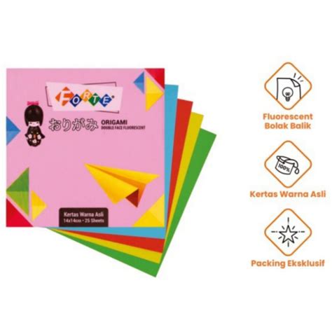 Jual Kertas Origami Lipat X Cm X Cm Forte Kertas Lipat