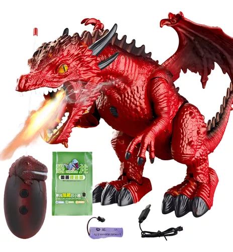 Brinquedo Dragão Controle Remoto Solta Vapor Movimenta Sons Frete grátis