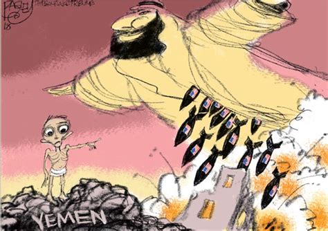 Les Tours de Laliberté Caricature conflit au Yemen et contribution