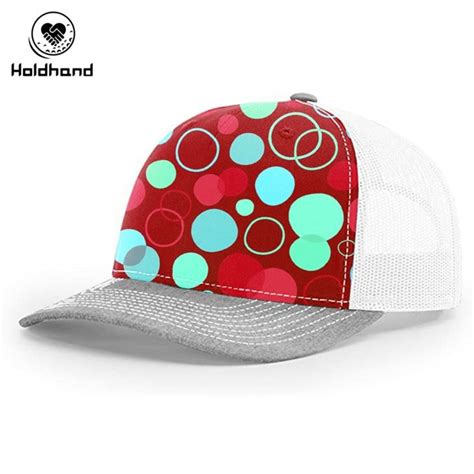 5 PANEL Hot Sell Custom Golf Hats Colorful Circle Printing Design Made ...