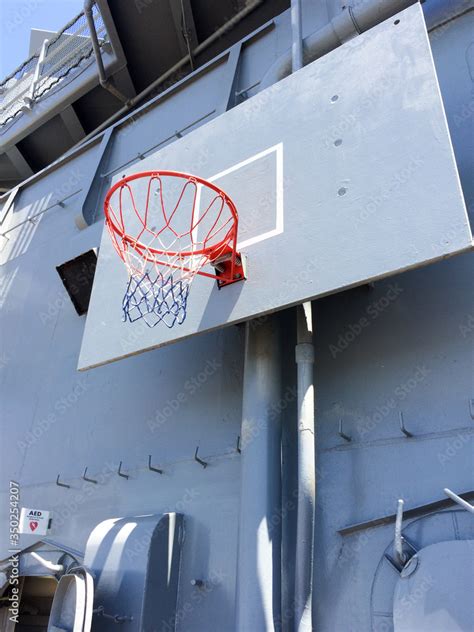 Basketball Hoop And Net Navy Recreation On Uss Iowa Naval Warship