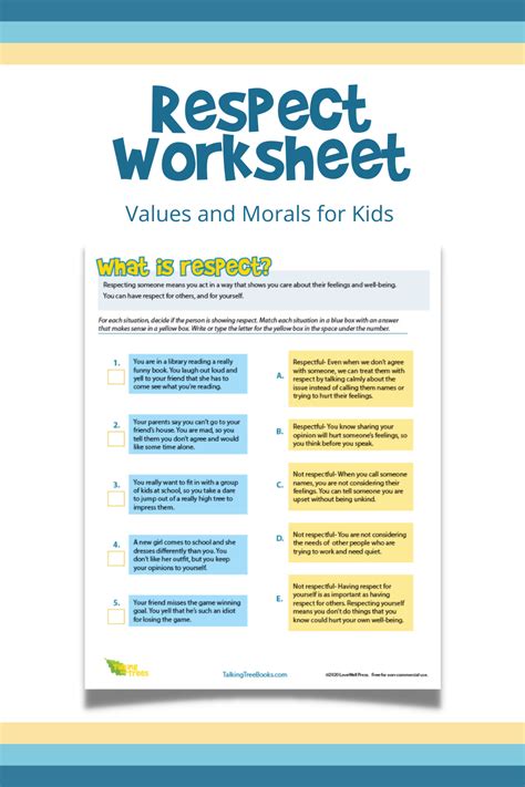 What Is Respect Worksheet For Elementary To Teach Morals And Values