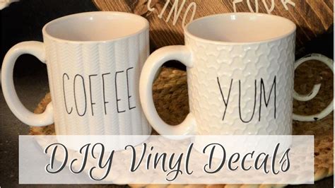 How To Transfer Vinyl Onto Coffee Mugs Diy Decals For Mugs Youtube