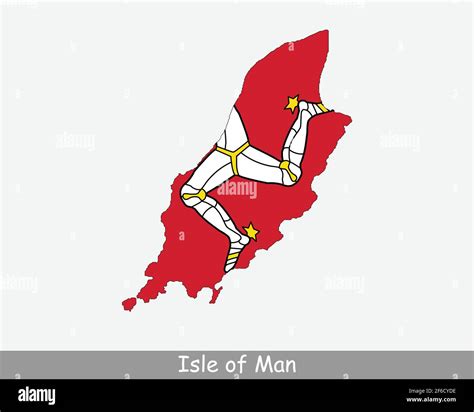 Isle of Man Map Flag. Map of Isle of Man with flag isolated on white ...