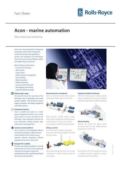 Acon Marine Automation Rolls Royce