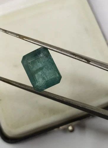 Green 13 27 Carat Natural Zambian Emerald Square Octogan Astrology