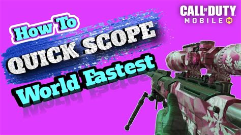 How To Quick Scope In Cod Mobile Call Of Duty Mobile