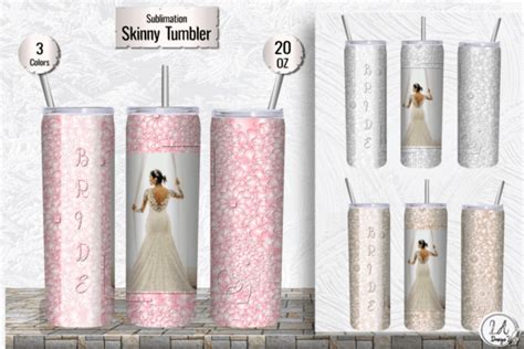 Bride Photo Tumbler Wrap Wedding 20 Oz Graphic By LilianaArt