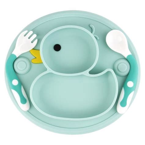 Assiette Plateau repas YWEI cyan set Silicone de qualité