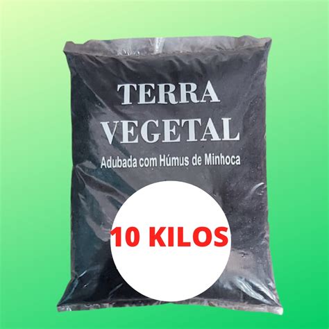 Terra Vegetal Adubada Orgânica saco de 10 Kg nutrientes Adubo para