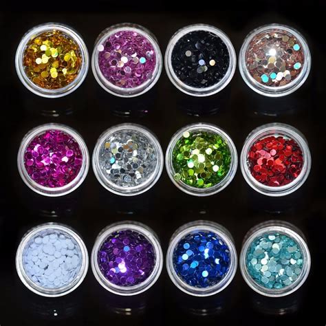 1 Pc 12 Colors Nail Art Glitter Round Shapes Confetti Sequins Nail Art