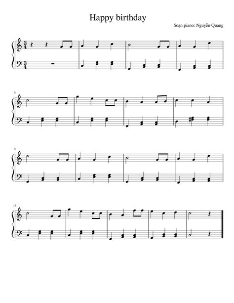 Happy birthday Sheet music for Piano (Solo) Easy | Musescore.com