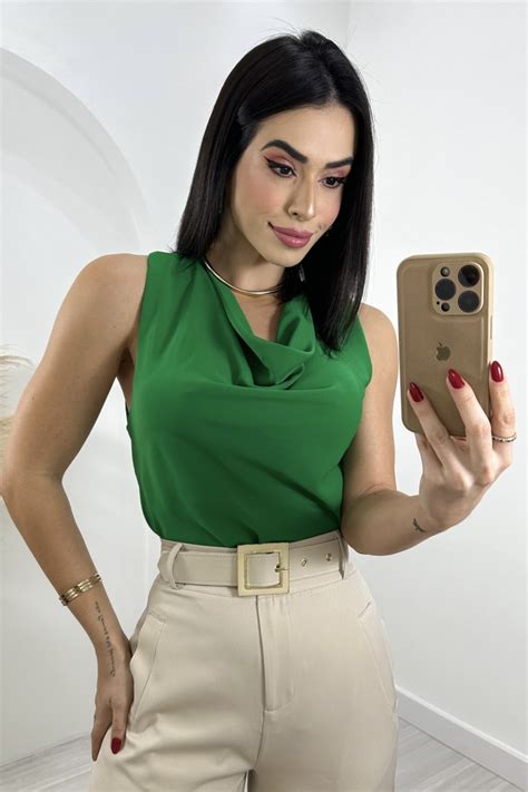 Blusa Gola Boba Verde Bandeira Comprar Em Gabi Q