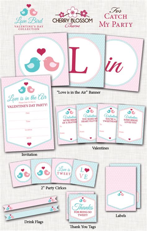 Free Valentines Day Party Printables From Cherry Blossom Charm Catch