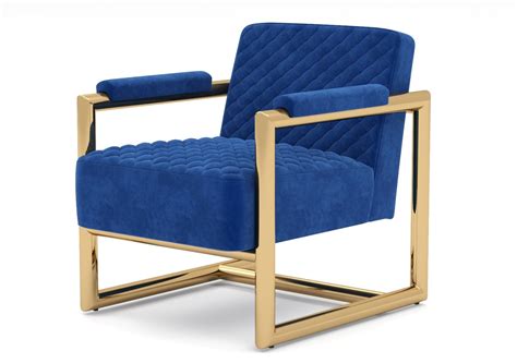 Blue Velvet Contemporary Armchair | CGTrader